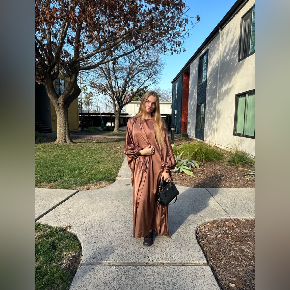 Long satin dress